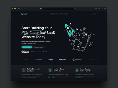 GraaS - SaaS & Converting Landing Page Website converting landing page converting website dark theme figma landing page modern website saas saas landing page saas website ui ui design user interface design