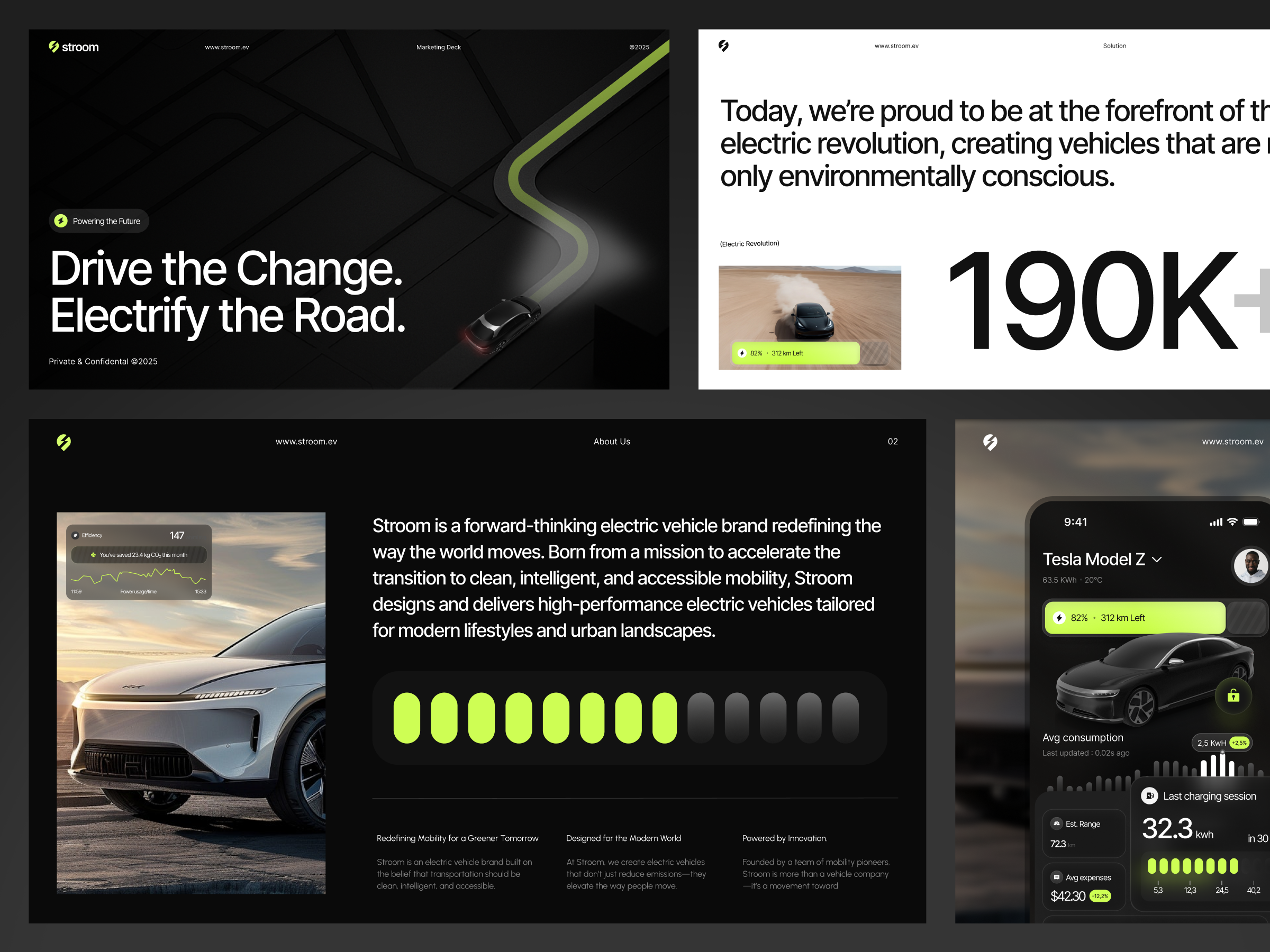 Stroom - EV Companion App (Presentation Deck) deck decks electric car electric vehicle ev ev car graphic design pitch pitch deck pitching ppt presentation presentation deck renewable energy safe energy tech tesla