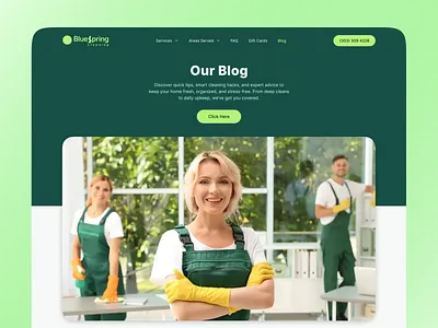 Blue Spring Cleaning Landing page building business business permits city cleaning construction development events landing page park parking pet recreation recycling services transport ui waste web design website