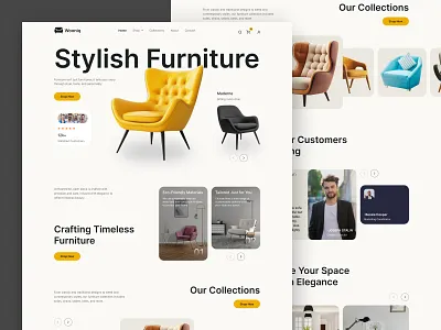 Furniture landing Page UI - Ecommerce Website Design branding chair design ecommerce firqah firqah lab furniture furniture landing page graphic design interior design landing page minimal modern online shop product shop sofa uiux web design website design