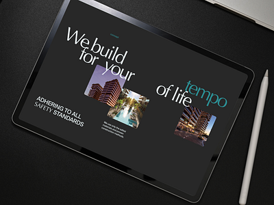 Dark themed website design for a residential complex 2025 creative dark design real estate trend design trends typography ui ux web web design website