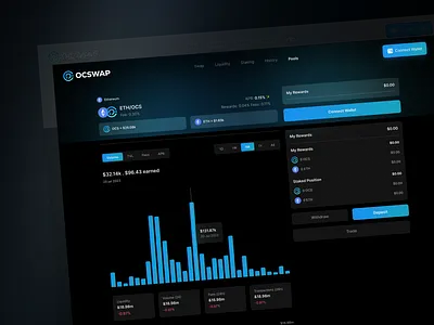 Crypto Liquidity Dashboard – Minimal Web3 UI blockchain ux clean crypto ui crypto dashboard crypto ux dark ui design defi ui ethereum ui figma dashboard liquidity pool app real time analytics staking dashboard token swap ui wallet connect web design web3 app ui web3 design