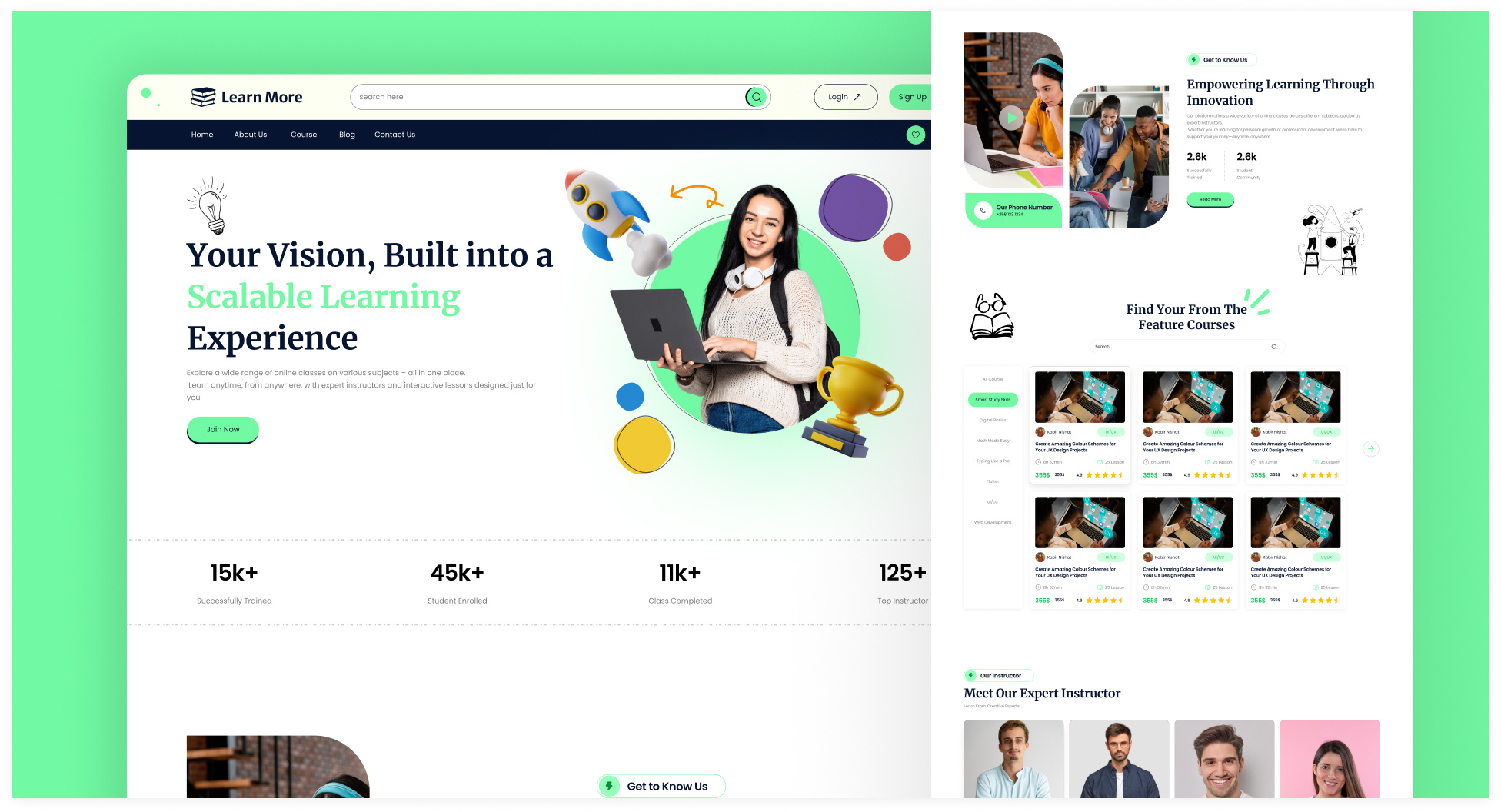Modern LMS Landing Page for Online Courses Explore 1000+ Course designinspiration dribbble education elearning figma landingpage learningplatform lms onlinecourse onlinestudy skilldevelopment ui uidesign uxdesign webdesign webui