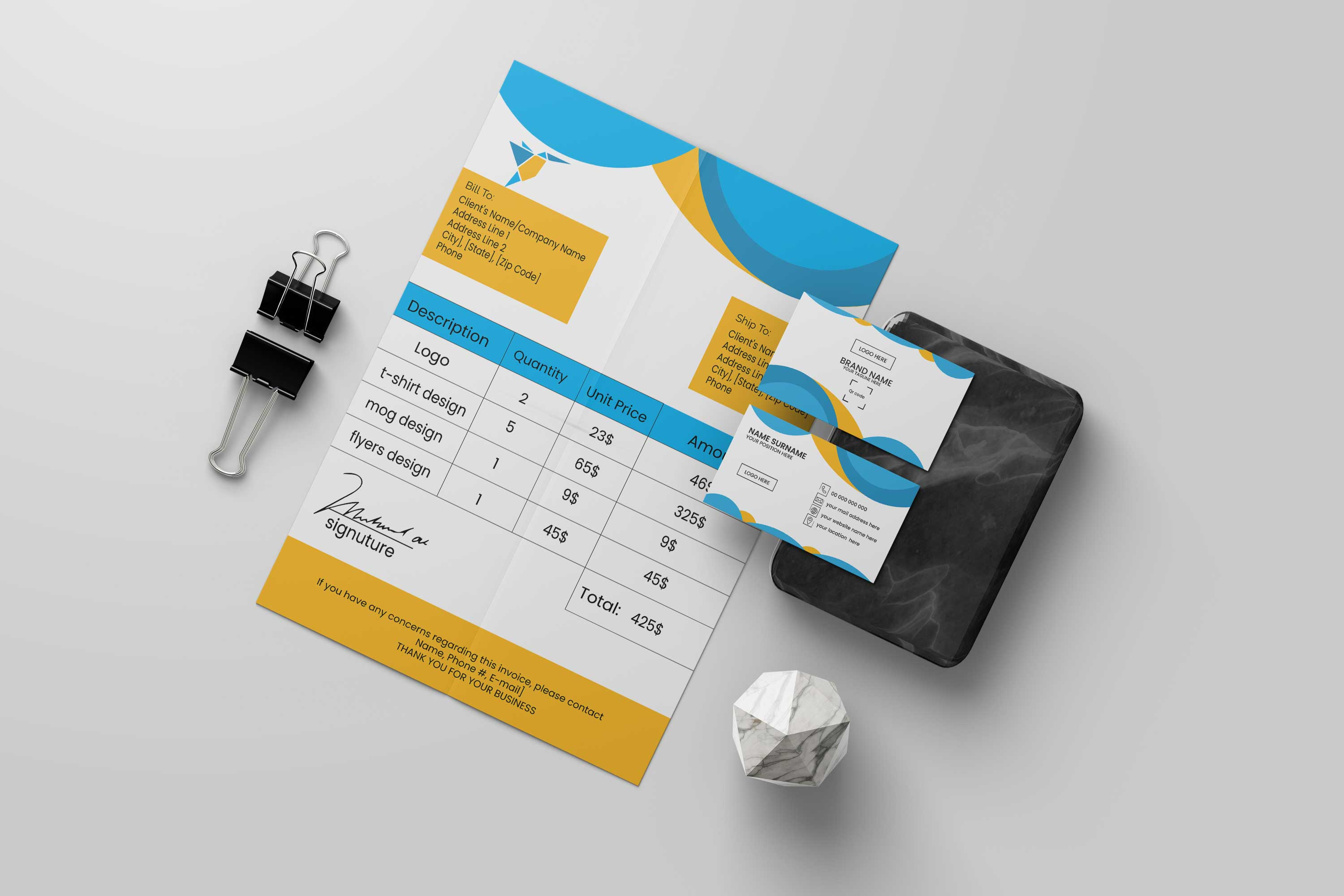 Professional Invoice & Business Card Design branding business card business card design corporate identity custom invoice graphic design identity design invoice invoice design print design professional design stationery design