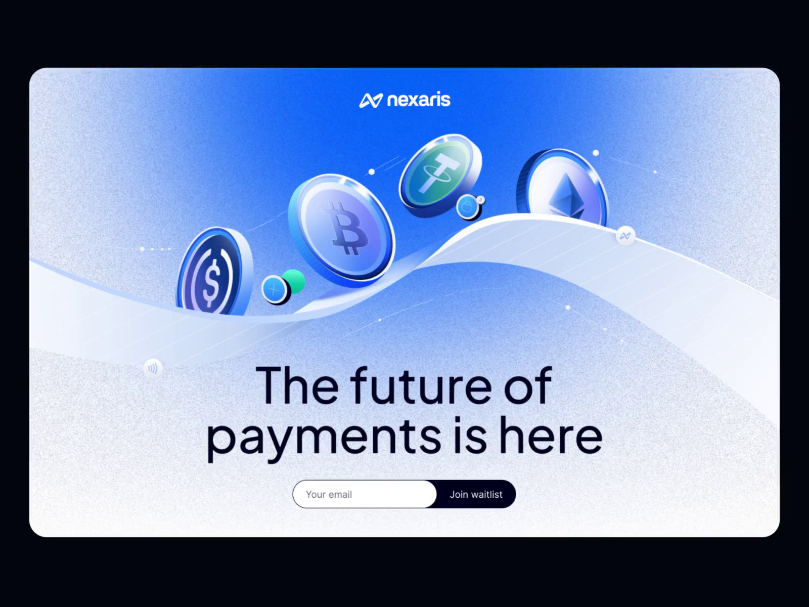 Example of Landing Page for a Web3 Crypto Payments Platform