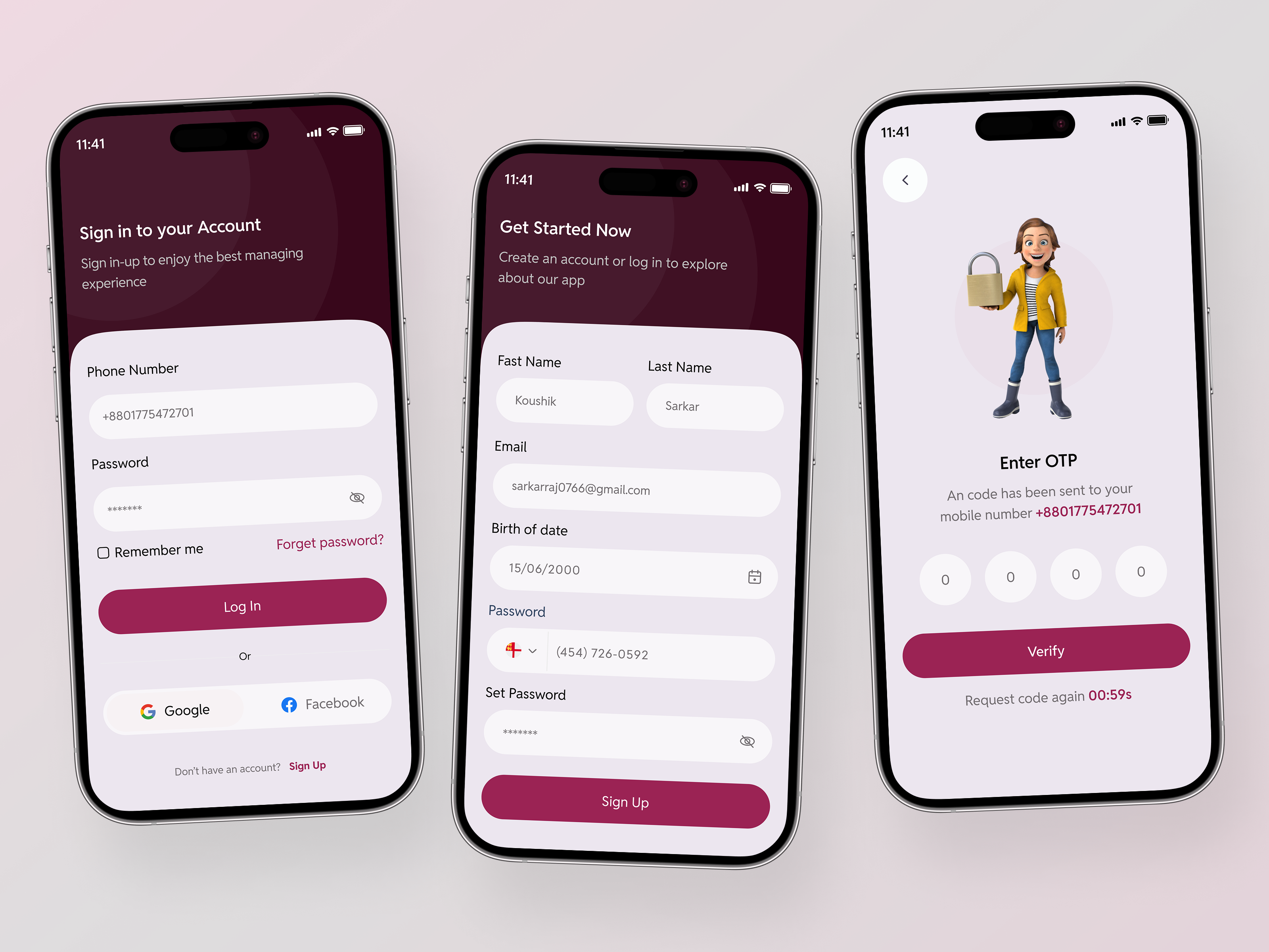 Example of Mobile App Design UI UX
