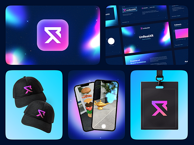 UnRealXR Branding ar design brand identity branding creative agency digital branding futuristic branding futuristic design logo logo design merch design motion branding tech branding vector visual identity
