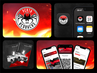 Perth Redbacks Branding app assets app design app icon app store assets basketball design black and red bold branding branding creative agency design studio logo design sports branding team branding vector visual identity