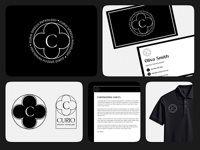 Curio Speech Pathology Branding brand identity branding business card clean design creative agency gothic design graphic design healthcare branding logo design merch design minimalist logo modern branding vector visual identity
