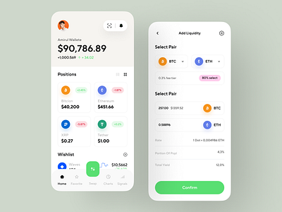 Cryptor App UI crypto app crypto ui cryptor design home screen ios minimal app mobile ui modern app ui ux
