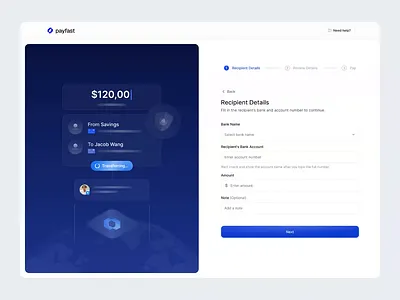 Payfast - Checkout Page animation b2b bank banking checkout clean dashboard dipa inhouse finance fintech investment minimalist onboarding product design saas startup transfer ui design uiux wealth