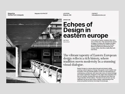 Magazine Stories from the Notebooks branding clean desktop grid minimal minimalism typo ui