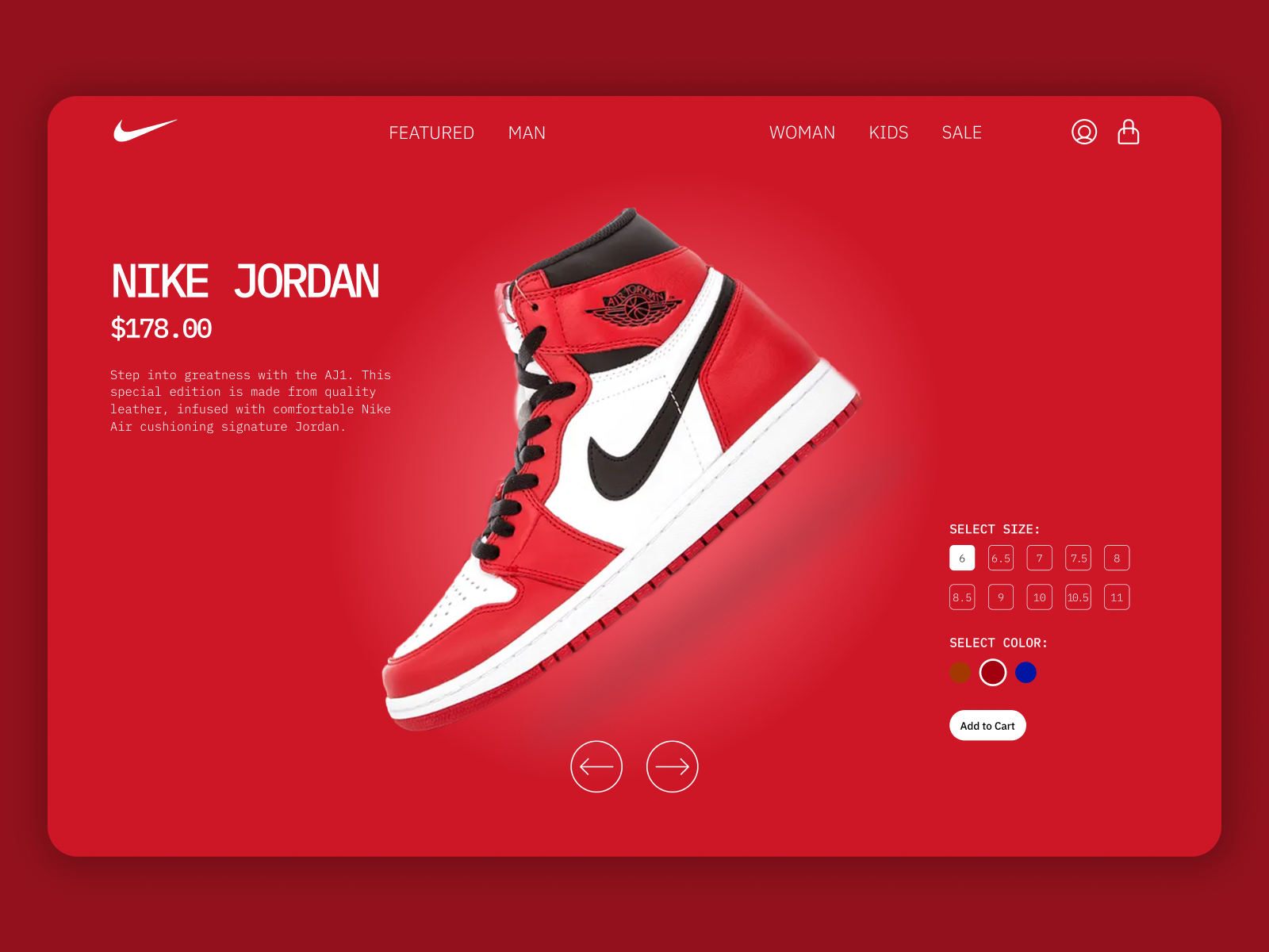 Nike Jordan Product Page - Concept branding company profile design ecommerce figma landing page prototype ui ui design web design web development