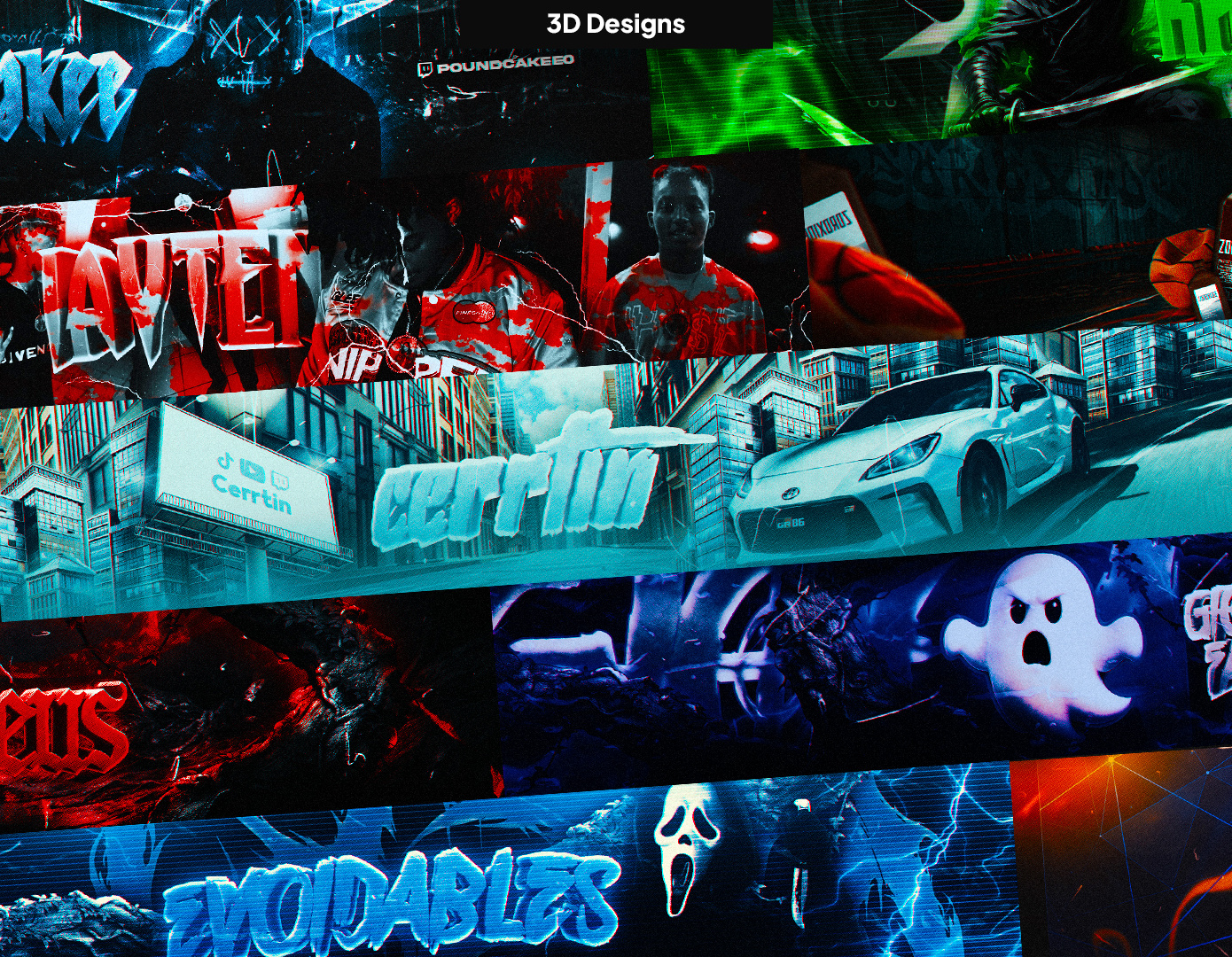 3D Text Banners/Headers by GstaikDesigns 3d banner 3d design banner 3d designs 3d gaming banner 3d text 3d text banner 3d twitter banner banner banner and logo banners design gaming gaming 3d banner gfx graphic design graphics design headers logo pack