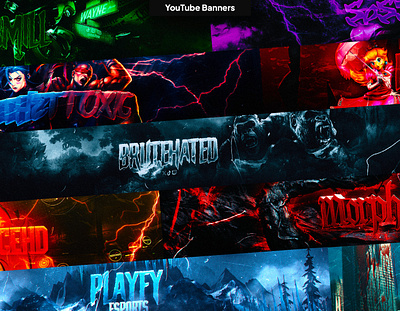 YouTube Banners/Headers by GstaikDesigns 3d 3d banner 3d youtube banner banner banner and logo banners branding designs fiverr gaming gfx graphic design header headers logo streamer banner twitch 3d banner youtube banners youtube design youtube thumbnail