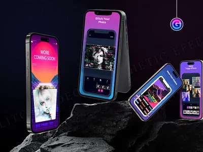 Glitch Video - Aesthetic Effect (IOS) Mobile Application app branding design graphic design illustration logo typography ui ux vector