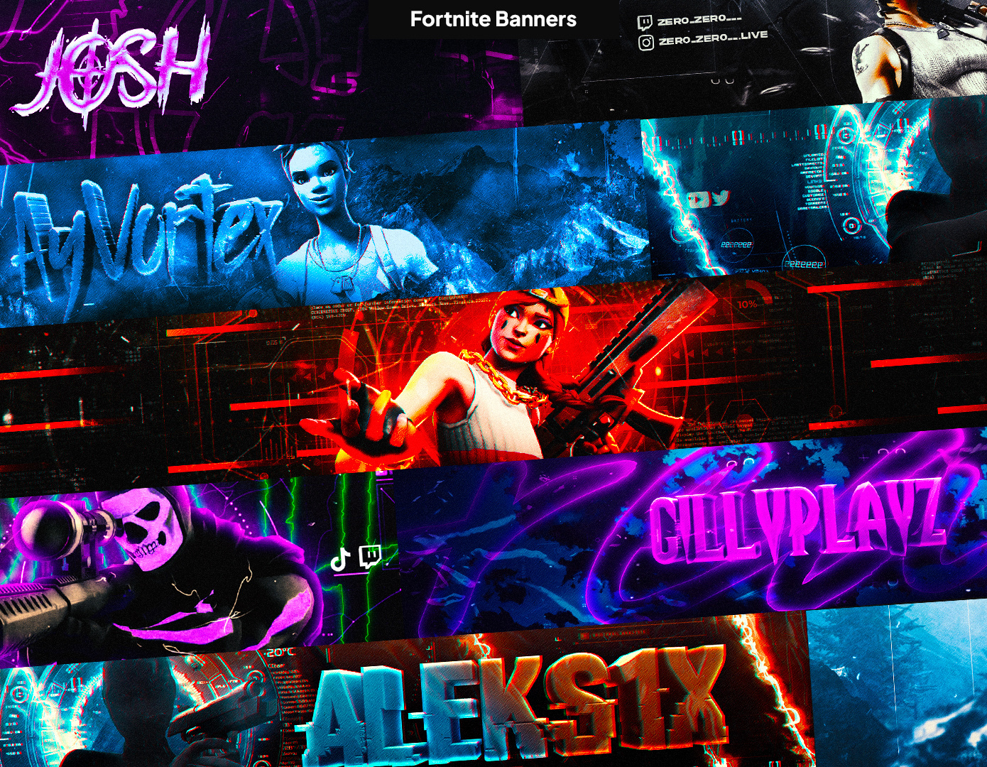 Fortnite Banners/Headers by GstaikDesigns 3d banner 3d fortnite banner 3d gaming banner banner banner and logo banners design fortnite fortnite banner fortnite design gaming banner gfx graphic design header headers logo twitch fortnite banner twitter youtube youtube fortnite banner