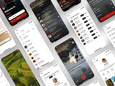 Vuur App – Full UI Flow for Short Video Platform appdesignshowcase darkmodedesign designsystem lightmodeui mobileappdesign reelapp uidesign uxdesign videoapp