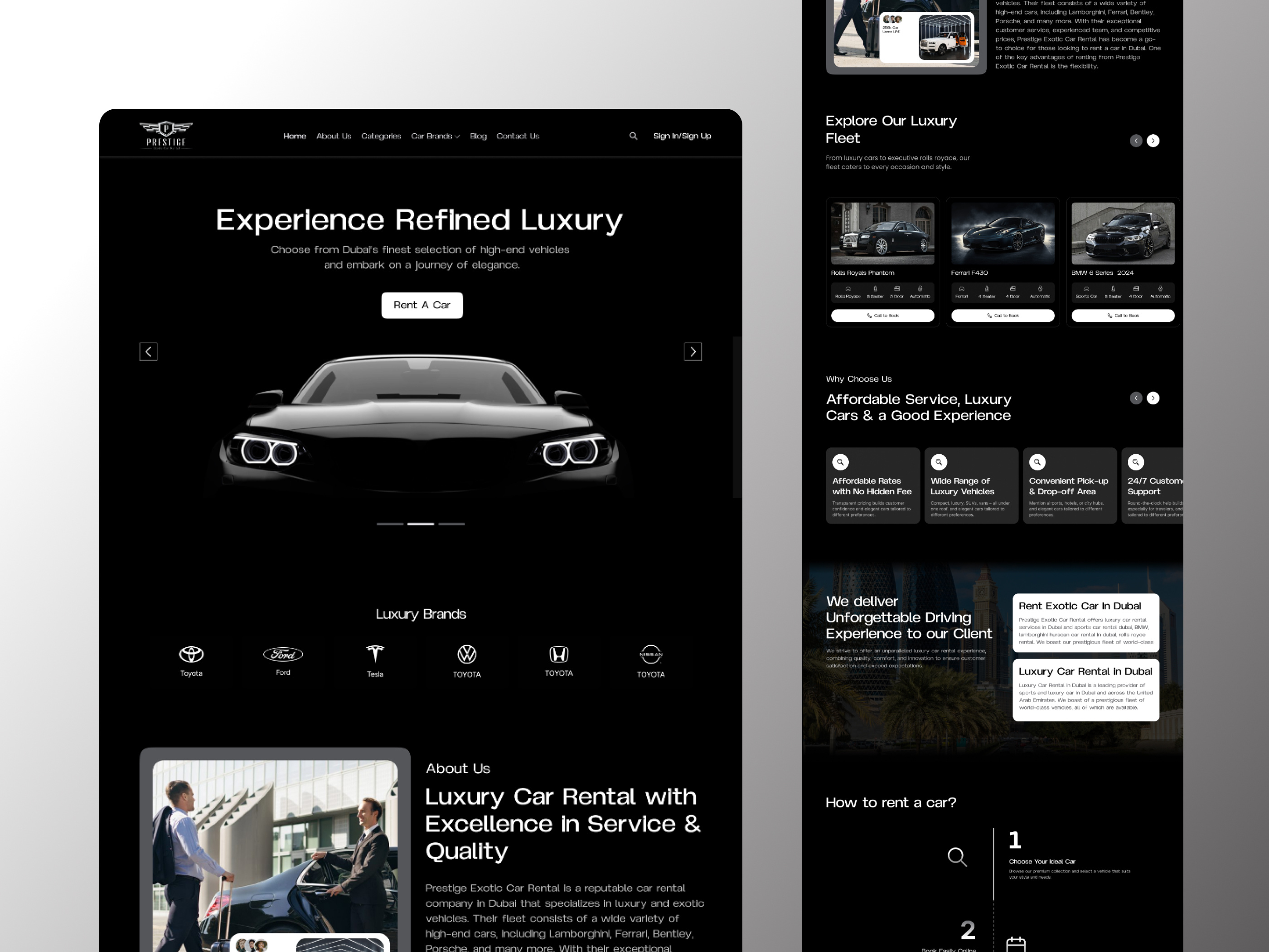UAE Car Rental Modern Website UI/UX car rental car rental website dubai cars ecommerce website figma website design luxury cars luxury website design modern website design ui ux design user interface design
