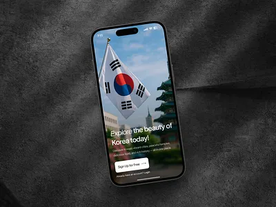 Mobile Touring app Sign Up Page design korea mobile app ui