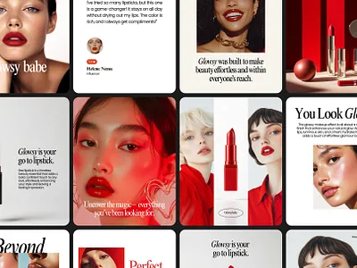 Glowsy babe - Social Media Kit brand identity branding e commerce figma makeup makeup brand social media ui ux