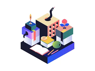 Metaphorical Illustration for Leela The Queen app abstract app app design app illustration branding design editorial illustration game design game illustration gradients illustration illustrator isometric illustration isometry minimal ui vector visual metaphor