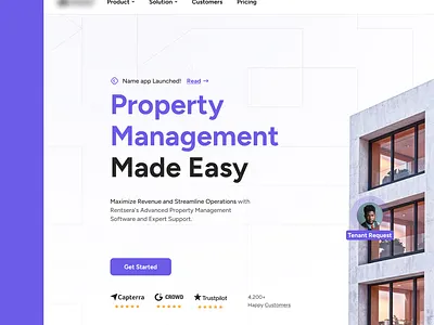 New Client - Website branding cta customer divhunt figma hero property purple review ui ux web webflow website