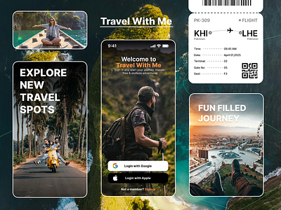 Travel with Me - Concept Mobile App branding concept design destination explore fun fun filled mobile mobile app mobileui spots travel travel with me ui web