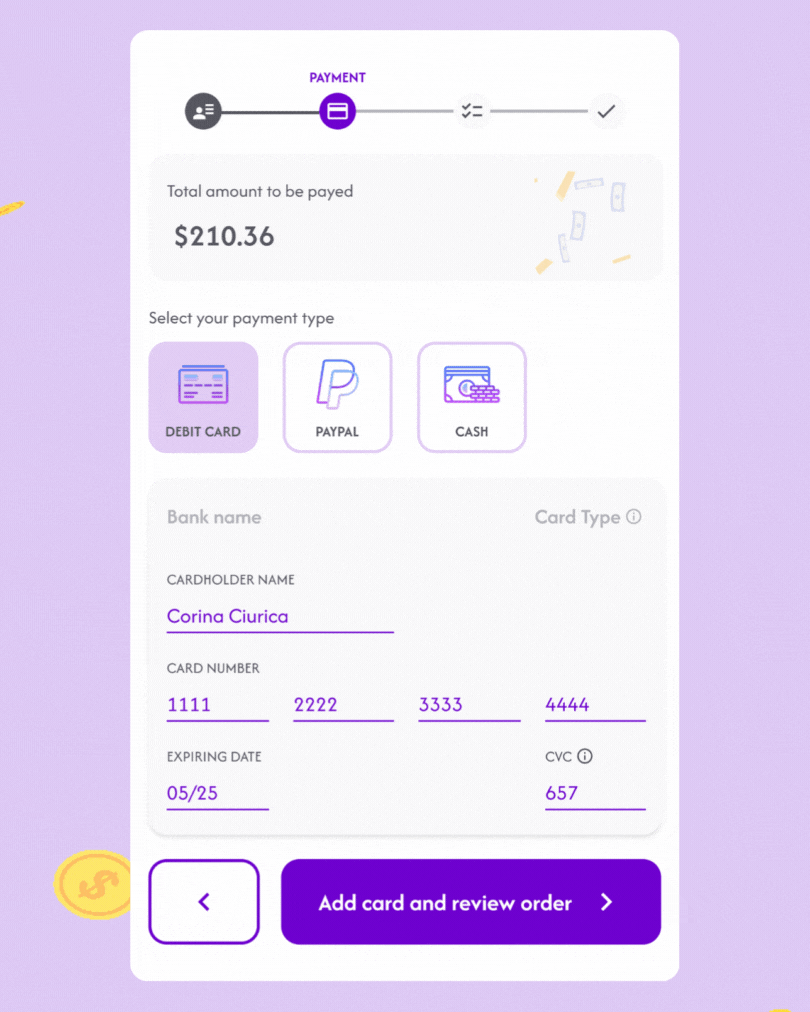 Daily UI Challenge - Credit card checkout app card cash checkout page checkout ui credit card dailyui money payment payment method ui ui design ux