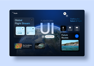 Futuristic Widget System for Next-Gen Flight Services design graphic design logo ui ux web webdesign website