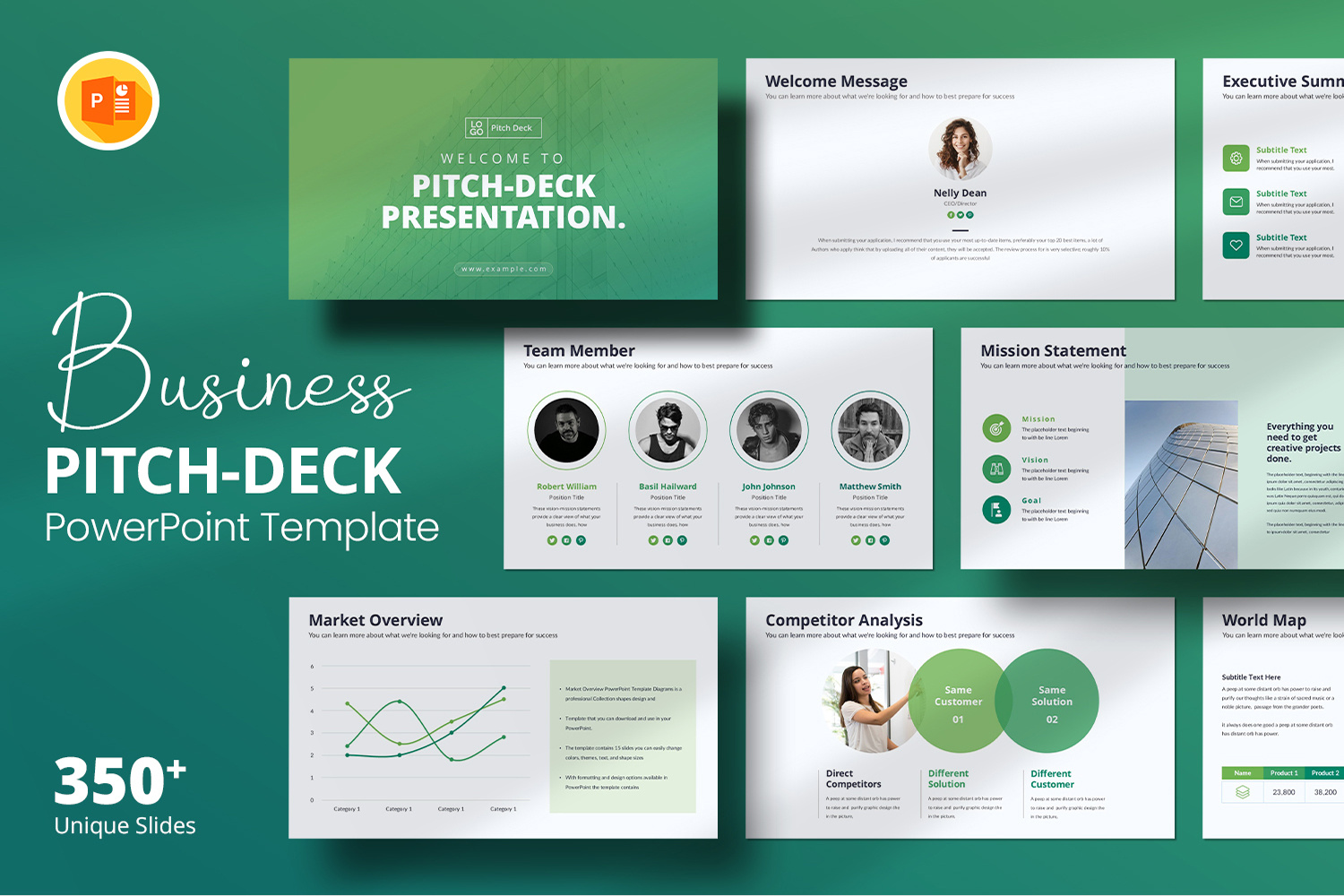 Investor Pitch Deck Presentation clean powerpoint