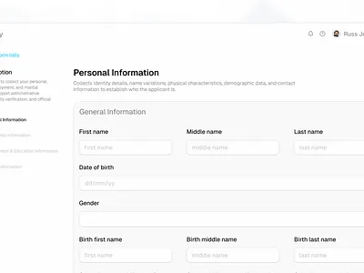 Immigration Application Saas dashboard figma light minimal saas ui