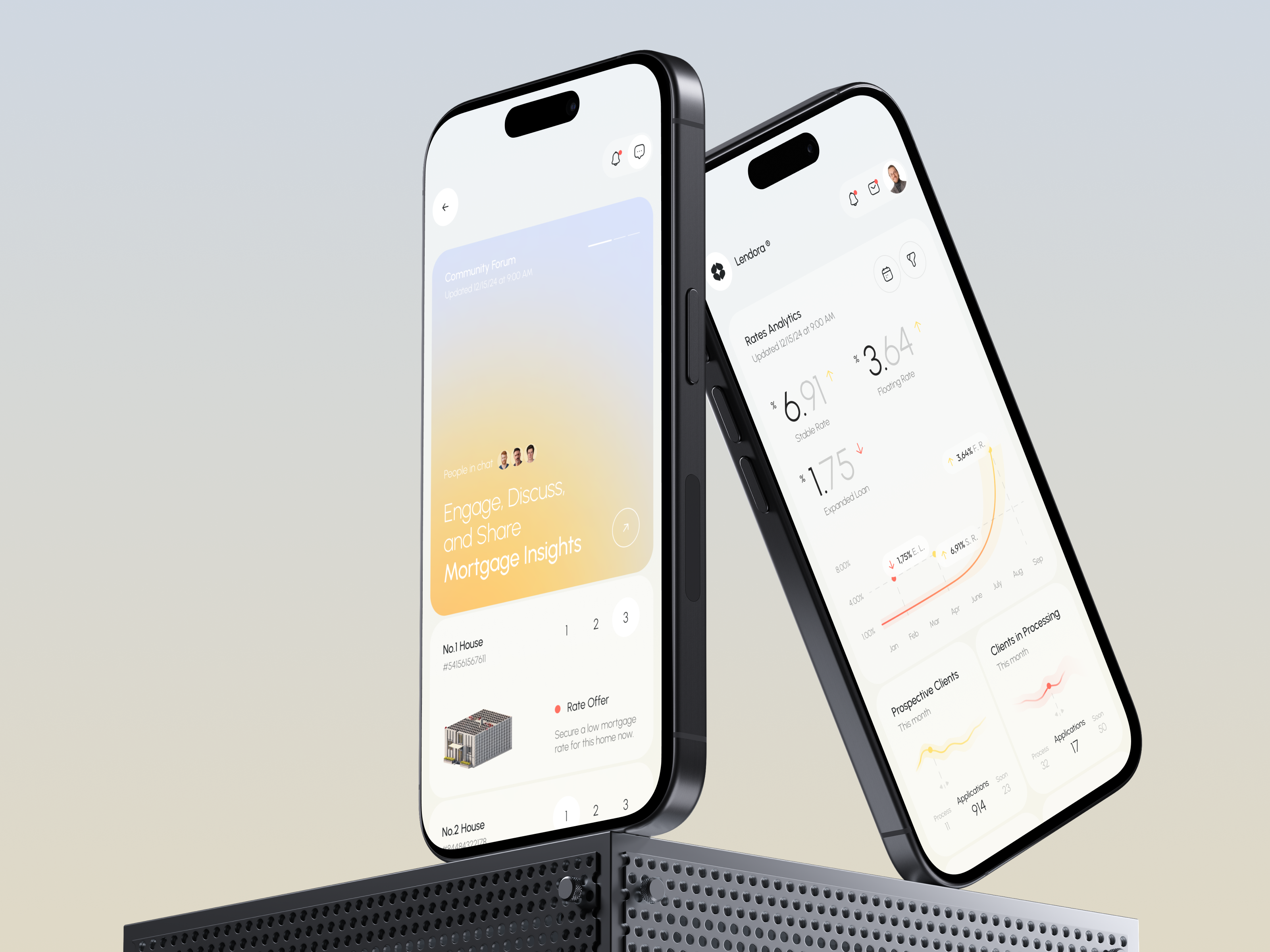 Lendora - Mortgage CRM App ai app b2b business crm dashboard design interface management mobile product saas service ui ux