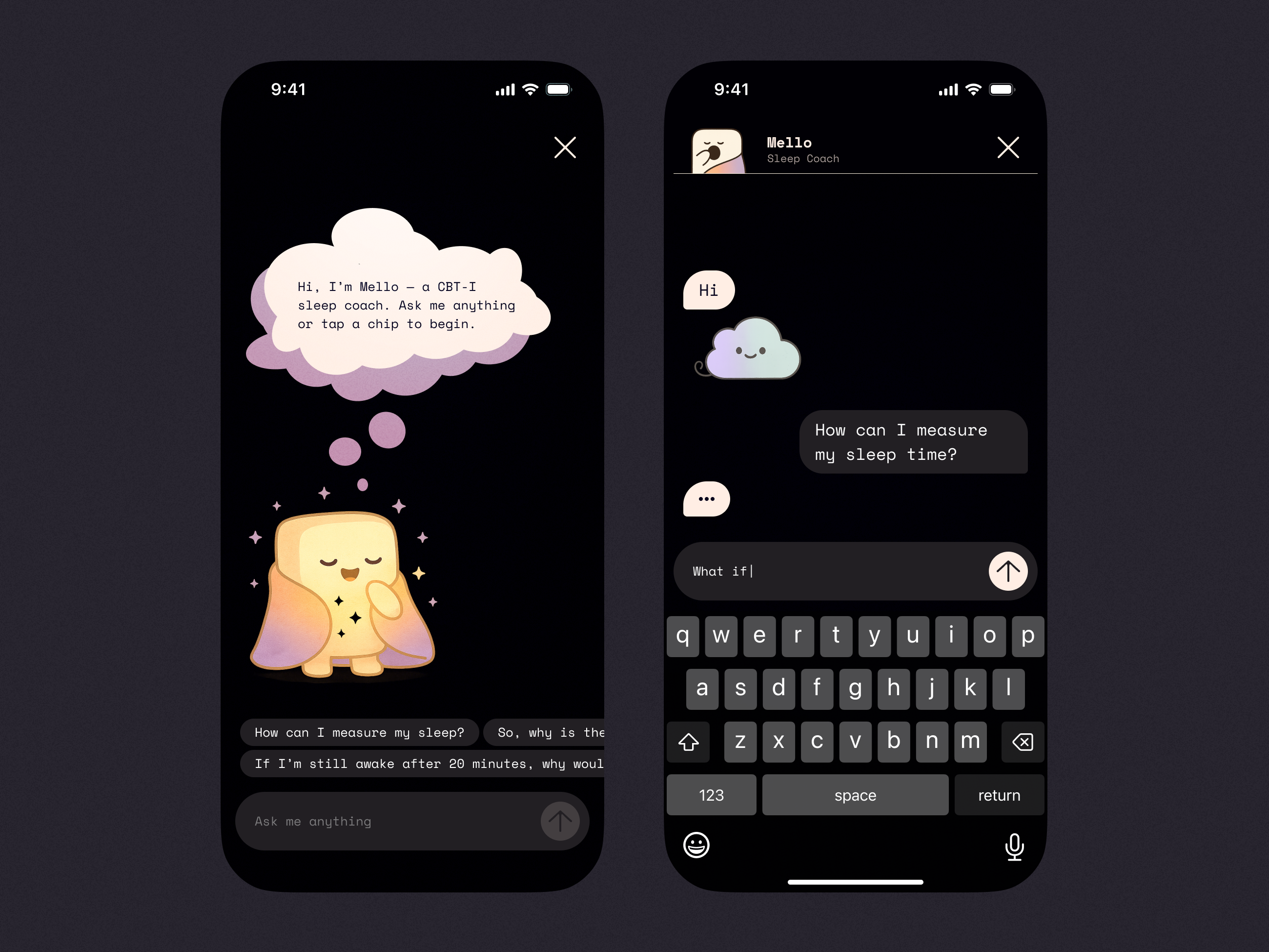 Mello Sleep Coach – A Sleep-Perfecting Mobile App for iOS ai ai chat app app design app designer application application design application designer applications designer chatbot ios ios app ios app design ios app designer mobile mobile app mobile app design mobile app designer mobile designer sleep tracker
