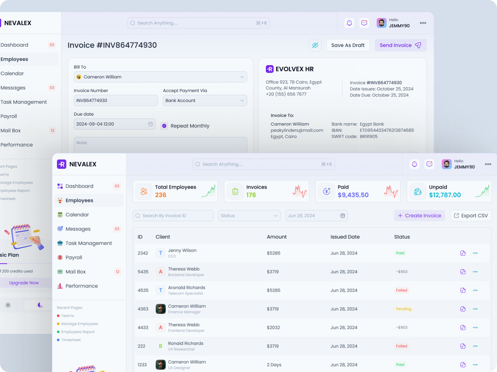 💼Invoice Management Dashboard adminpanel dashboardui designfordevelopers designsystem dribbble figmadesign hr invoicetracker nevalex saasui ui uidesign uxdesign webappdesign