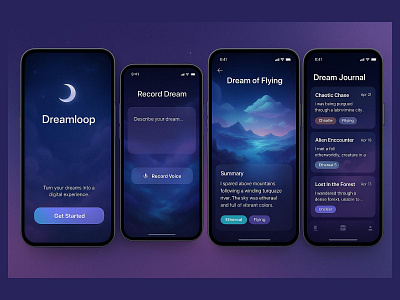 Dreamloop- Ai Lucid Dream Tracker ai ai app app daily daily app daily ui daily uiux daily ux design dream tracker dreamloop graphic design mobile mobile app new new app ui uiux uiux design ux