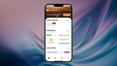 HR Management System Mobile App (High Fidelity Mockup) app branding design graphic design high fidelity mobile mockup ui ux