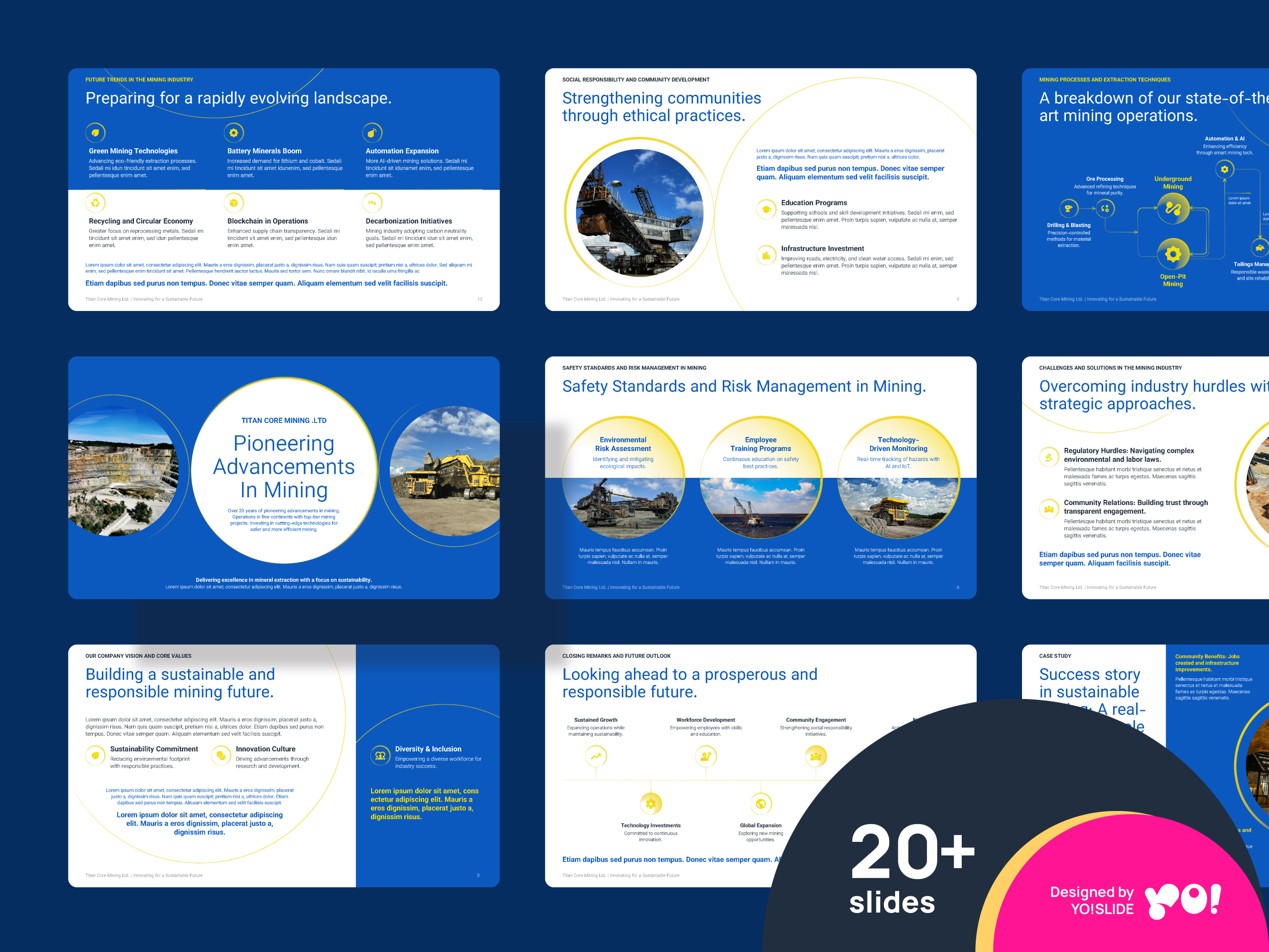 TITAN CORE Mining Presentation PowerPoint Template construction diagram industry mining pitch deck powerpoint ppt ppt template presentation tractor