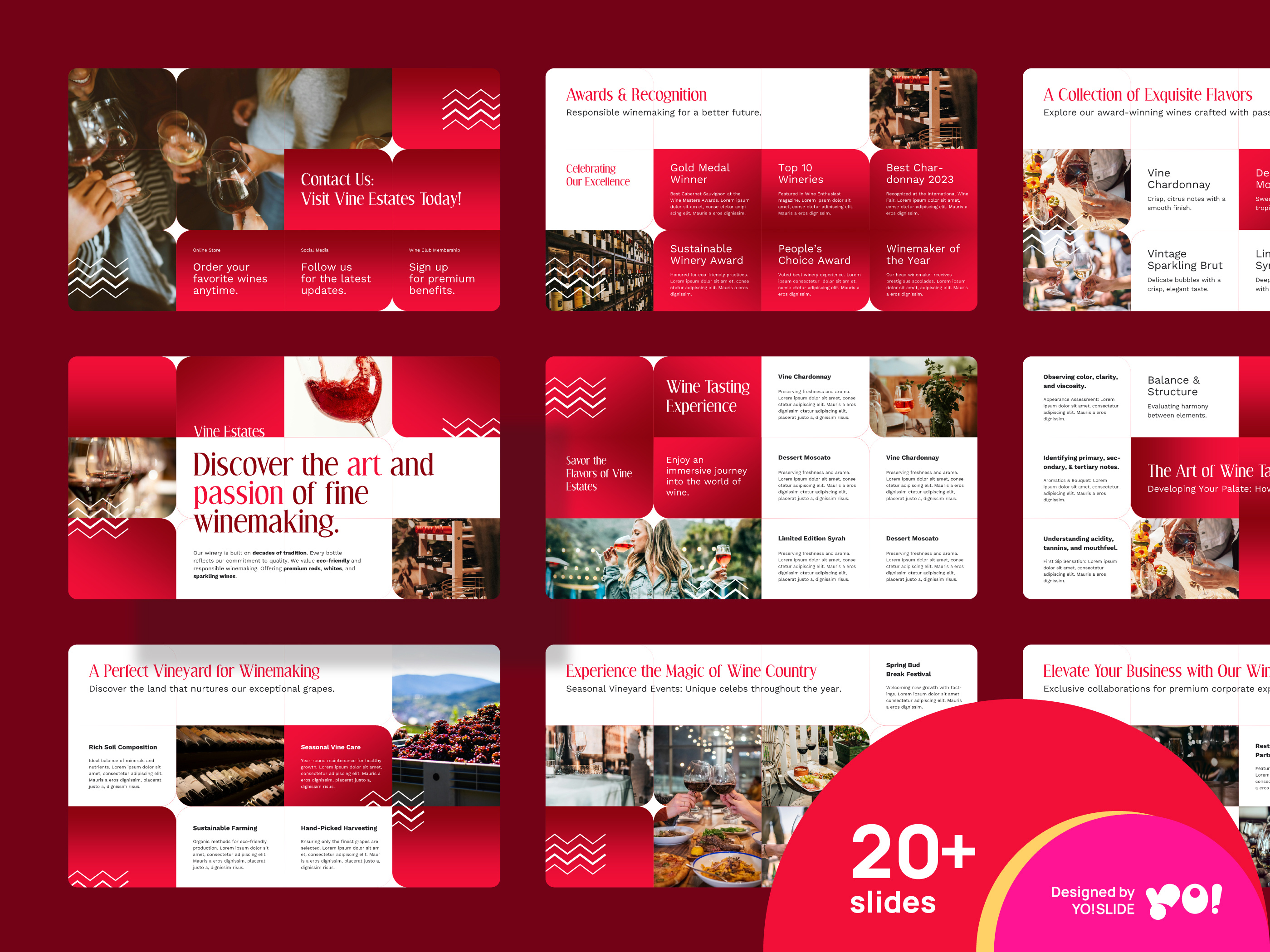 VINE ESTATES Winery Presentation PowerPoint Template design diagram drink pitch deck powerpoint ppt ppt template presentation wine winery