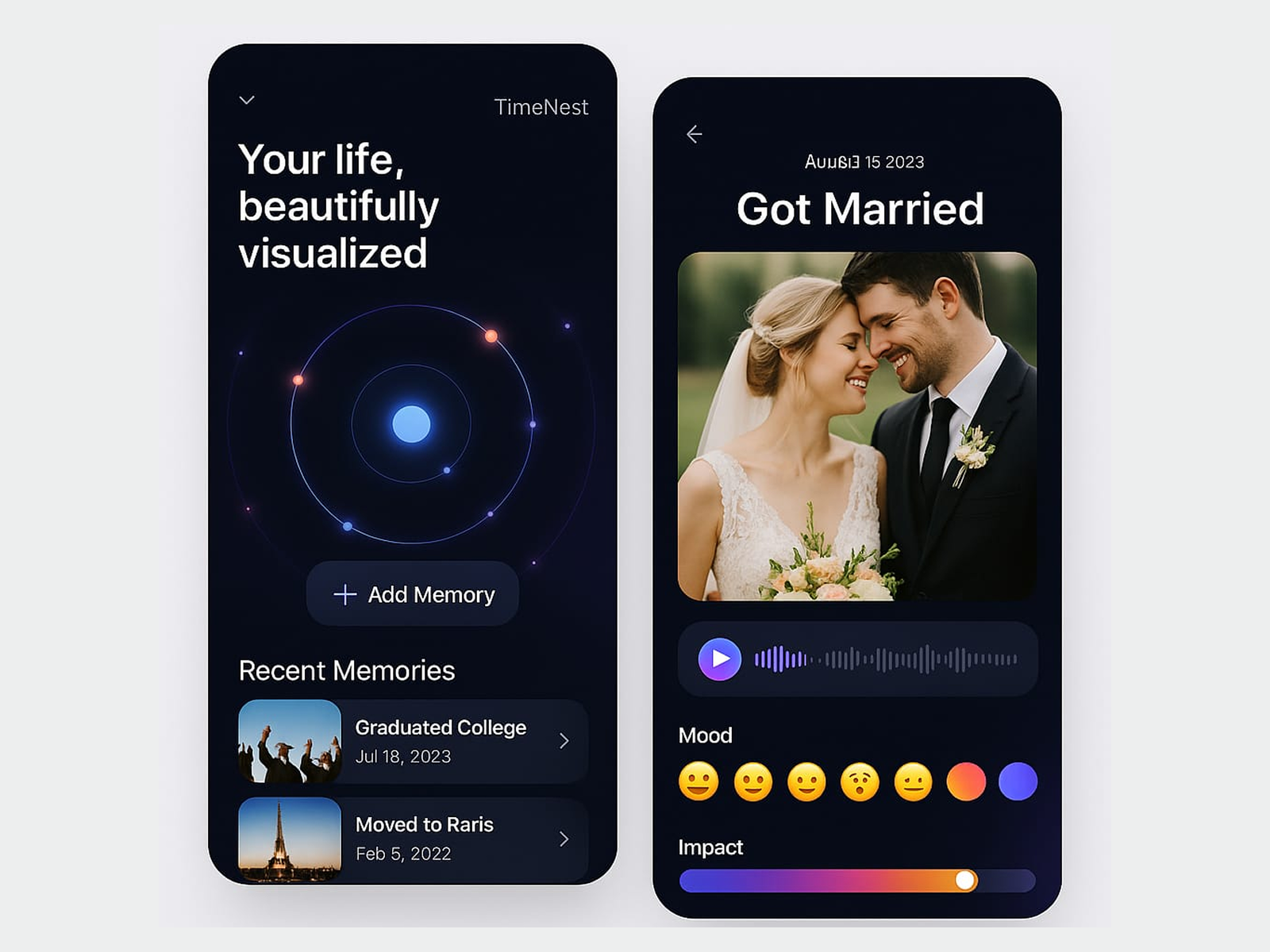 TimeNest : Visual Life Timeline ai app app design design dribbble graphic design mobile mobile app mobile app design new new app timeline timenest trending ui design uiux uiux design ux design viral viral design