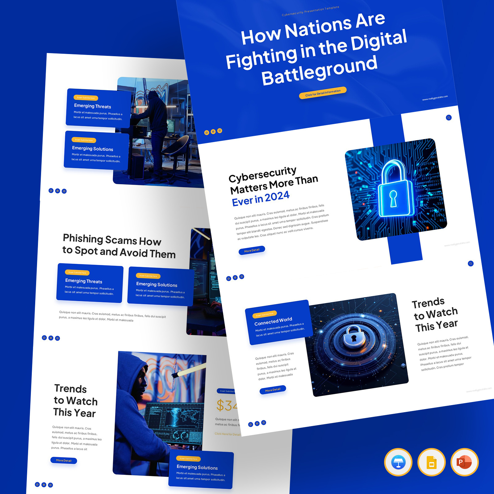 Cybersecurity Presentation artificial branding business cyber design graphic design intelligence pitch deck powerpoint presentation security technology template ui ux