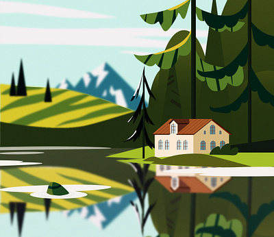 Дневной пейзаж (Daytime landscape) illustration