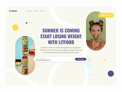 Hero Section - Healthy Eating Service Website design hero hero section ui ui design ux ux design webdesign website