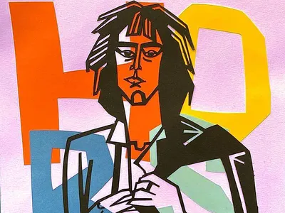 Retro Rockstar Illustration art art design art illustration artwork charecter design colorful colorful art cool haircut creative cutout digital art geometric graphic design illustration line art modern art portrait retro style rockstar