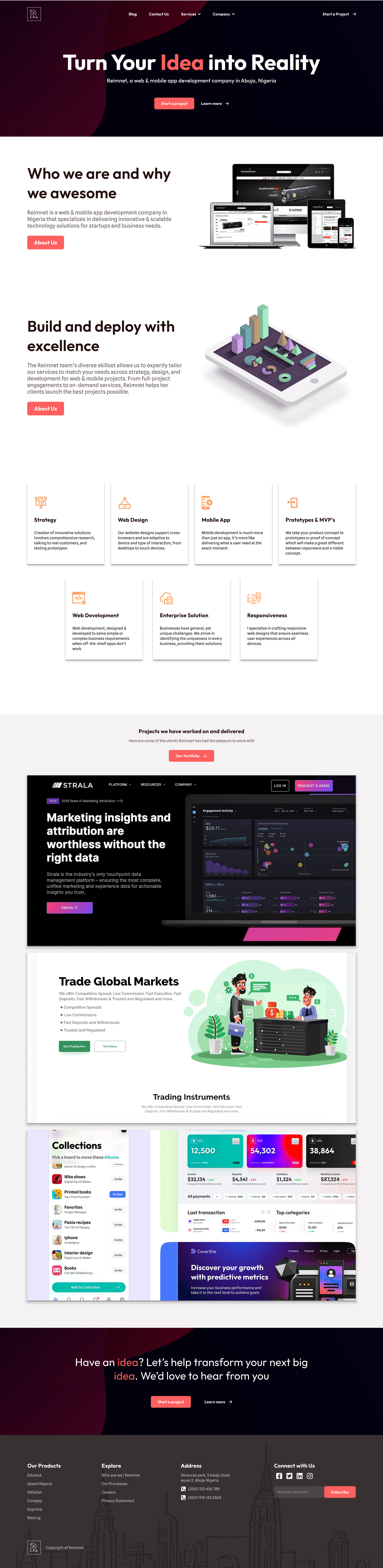 Company Portfolio Homepage homepage outfit spline sans ui ux web design website