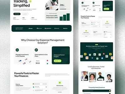 Expense Management Website expense expense management expense management solutions expense management website expense website figma landing page ui uiux web design webite