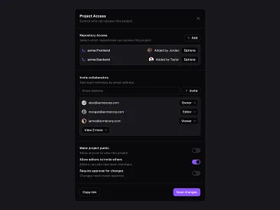Access Settings 🔐 button design input minimal saas select ui web design