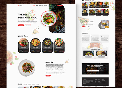 food Landing Page Design design figma food graphic design landing page ui uiux ux webdesign website