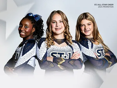 STJ All-Star Cheer Launch 2025 branding cheer cheerleading design graphic graphic design sports uniform