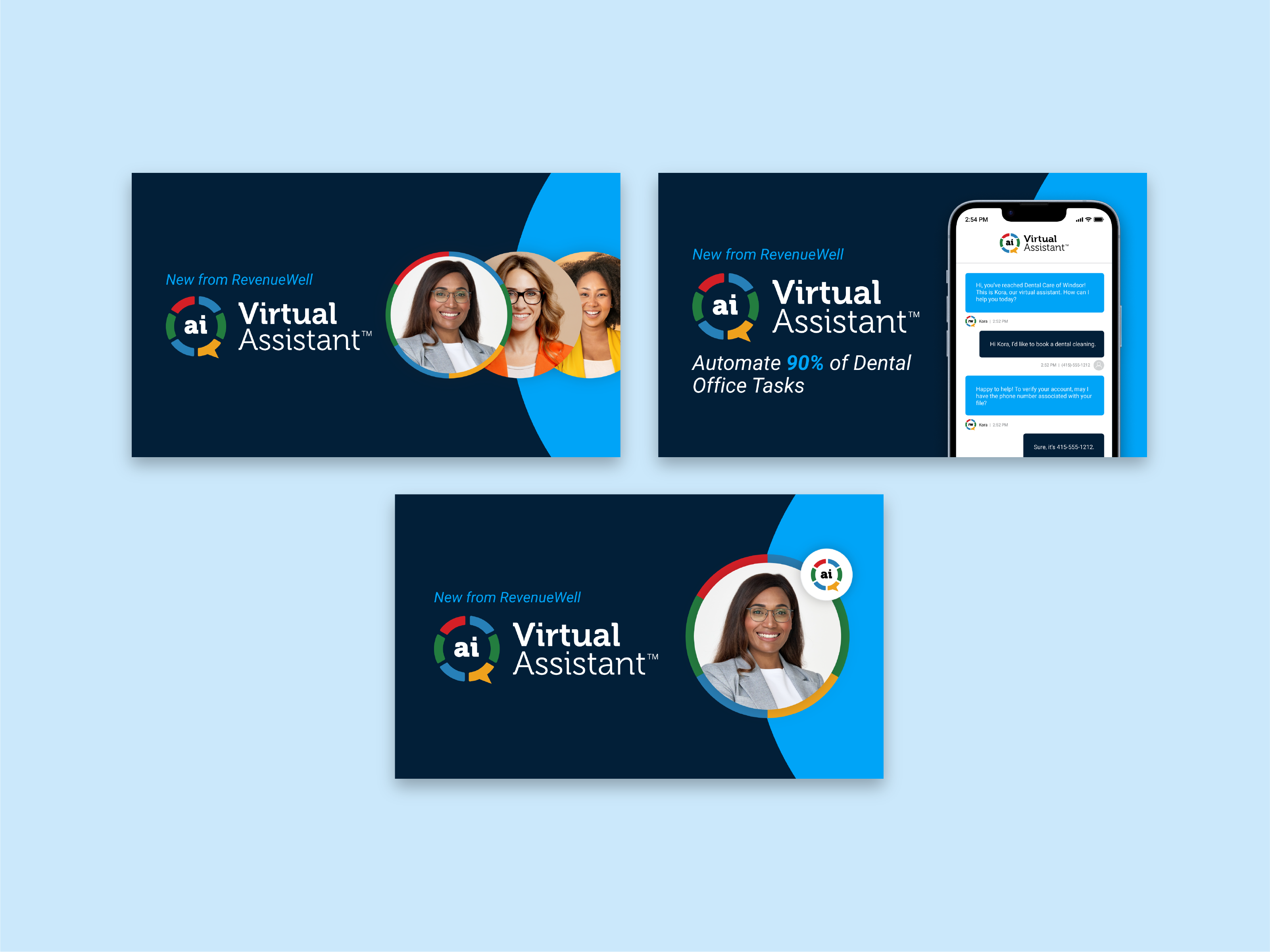 AI Virtual Assistant Email Headers ai ai virtual assistant assistant automate brand brand design branding dental dental marketing dental software dentist design email graphic design iconography marketing marketing design typography